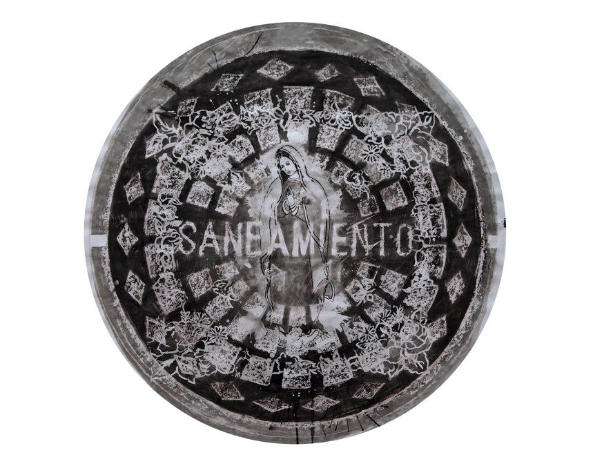 Saneamiento 2014/ceras y tinta china sobre papel 80x80 cm