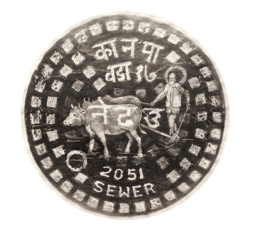 Sewer 2051 / Katmandú 2014/ceras y tinta china sobre papel 80x80 cm