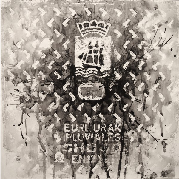 Euri urak (pluviales) / Donosti 2014/ceras y tinta china sobre papel 50x50 cm